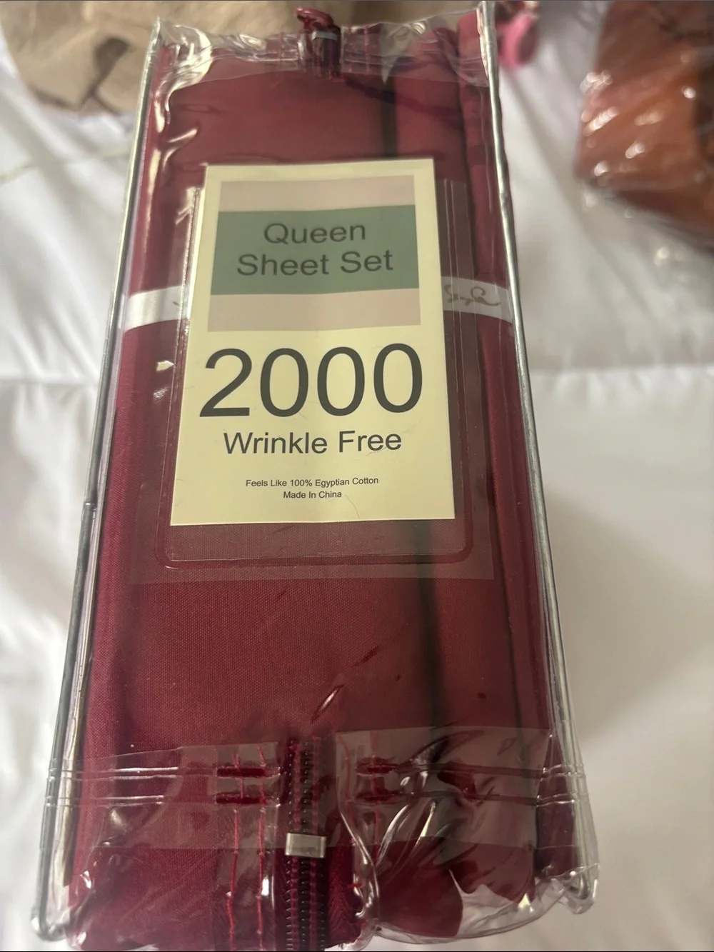 Queen 2000 Wrinkle Free Sheet Set - Deep Burgundy